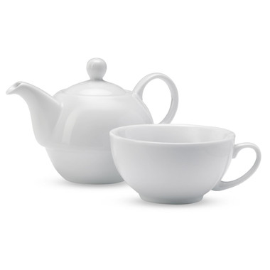 Set te teiera e tazza in confezione regalo nera colore bianco