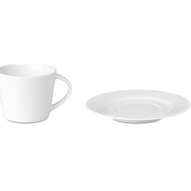 Tazza da cappuccino conica con piattino colore bianco