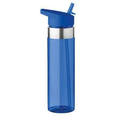 Borraccia in tritan da 650ml con dettagli in acciaio inossidabile colore blu trasparente MO9227-23