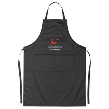 Grembiule da cucina regolabile con 2 tasche frontali colore nero
