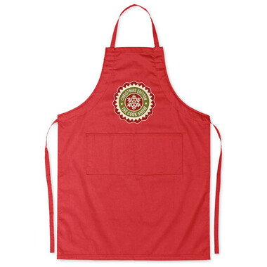 Grembiule da cucina regolabile con 2 tasche frontali colore rosso