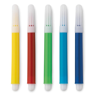 Mini borsa shopper da colorare con 5 pennarelli colore bianco