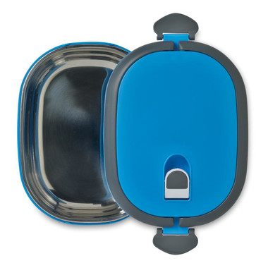 Porta pranzo con presa d aria interno in acciaio colore turchese
