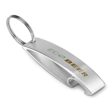 Portachiavi apribottiglie  in alluminio personalizzabile colore argento