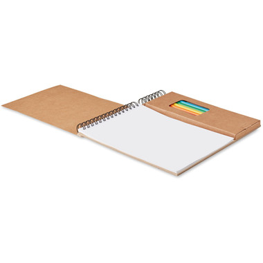 Set per colorare con quaderno e 6 disegni colore beige