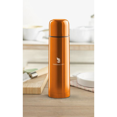 Thermos in acciaio inossidabile con doppia parete colore arancio