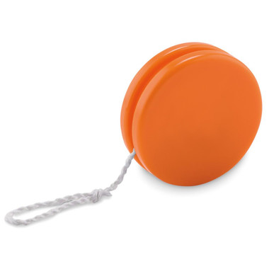 Yo-yo in plastica con superficie piatta colore arancio