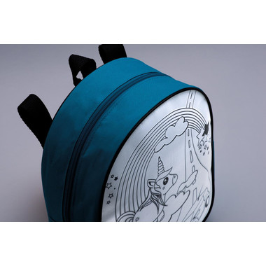 Zainetto colorabile con 5 pennarelli personalizzabile colore turchese
