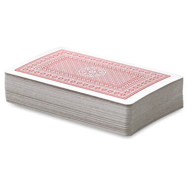 Carte da gioco in box in PP con 54 carte colore rosso MO8614-05