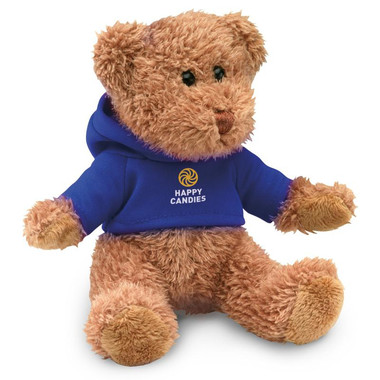 Peluche con T-shirt e cappuccio colore blu