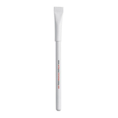 Penna a sfera blu in carta riciclata colore bianco