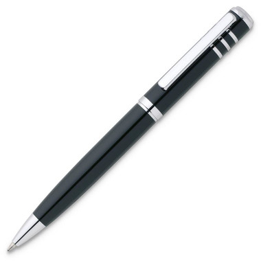 Penna a sfera con rifiniture laccate in confezione regalo colore nero