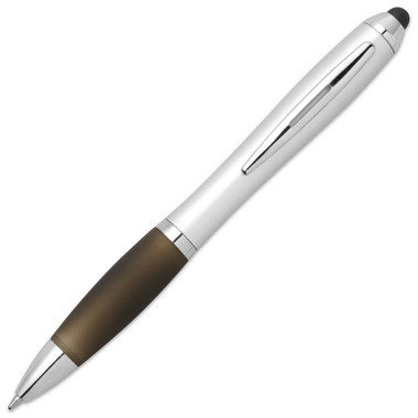 Penna a sfera in ABS con impugnatura morbida colore nero MO8152-03