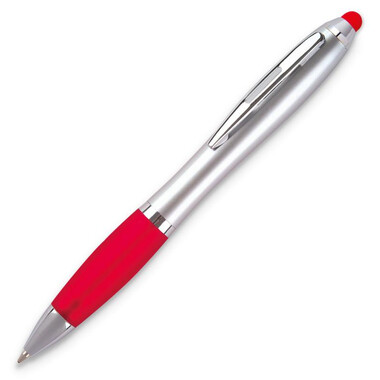 Penna a sfera in ABS con impugnatura morbida colore rosso