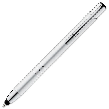 Penna a sfera in alluminio con punta touch colore argento opaco MO8210-16