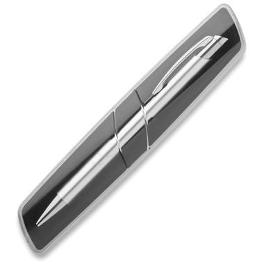 Penna a sfera in alluminio in box di plastica colore argento opaco MO8631-16