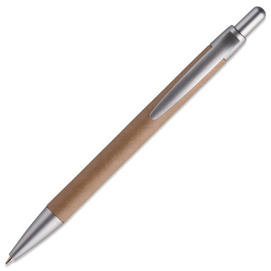 Penna ecologica a sfera con fusto in cartone colore argento opaco MO8105-16