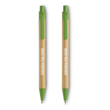 Set penna a sfera   e matita automatica in cartone colore lime