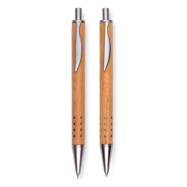 Set penna e matita in astuccio di legno colore legno