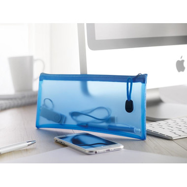 Astuccio ampio in PVC personalizzabile colore blu