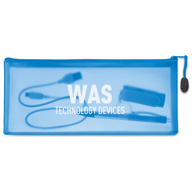 Astuccio ampio in PVC personalizzabile colore blu