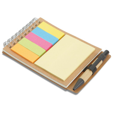 Blocco notes con penna e 40 fogli colore beige