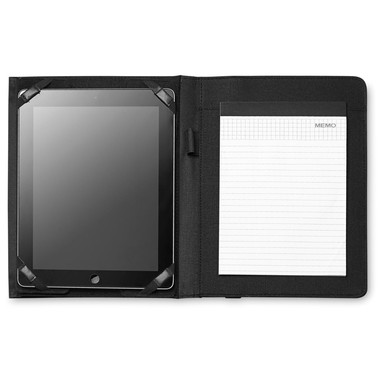 Custodia porta tablet con block notes da 20 pagine colore nero
