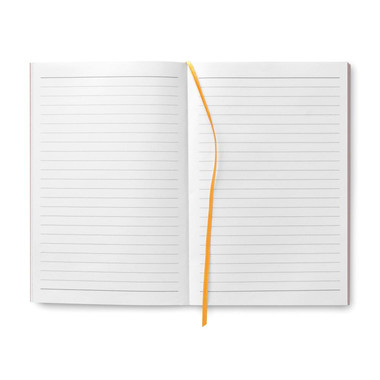 Notebook a righe A5 con copertina in carta colore arancio