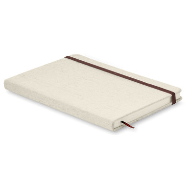 Notebook con cover in canvas e segna pagina colore beige