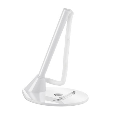 Penna a sfera con base in plastica e corda elastica colore bianco