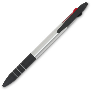 Penna in ABS con 3 inchiostri di colori diversi colore argento MO8812-14