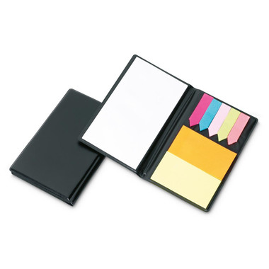 Set memo in PVC con post it e segna pagine colorati colore nero