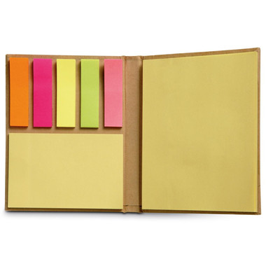 Set memo pad colorati in cartone riciclato colore beige