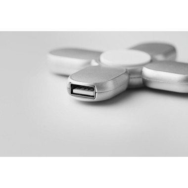 Spinner con 3 porte USB e cavo micro USB incluso colore argento