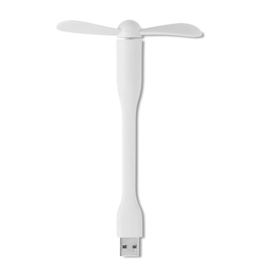Ventilatore USB portatile in PVC personalizzabile colore bianco