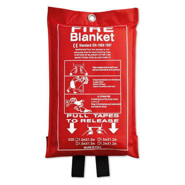 Coperta antincendio in fibra di vetro confezionata colore rosso MO8373-05