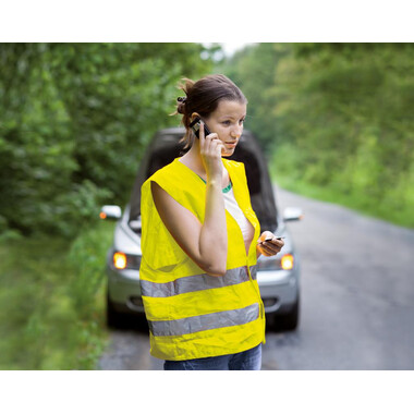 Giubbetto alta visibilita da auto personalizzabile colore giallo