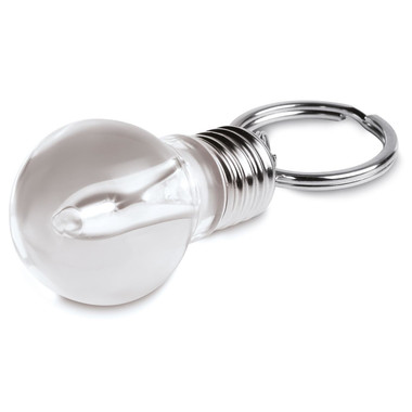 Portachiavi a forma lampadina a LED bianco colore trasparente IT3704-22