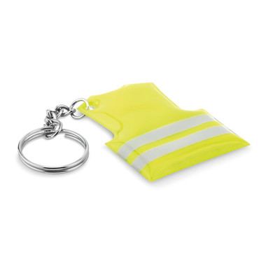 Portachiavi con gilet catarifrangente colore giallo neon