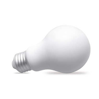 Antistress a forma di lampadina in PU colore bianco