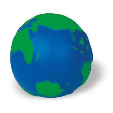 Antistress a forma di mondo 3D in PU colore blu-verde KC2707-45