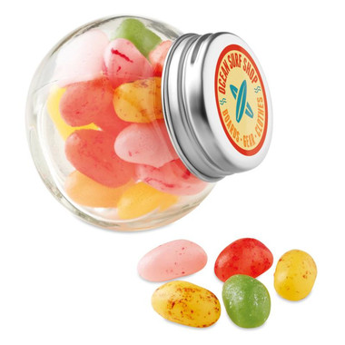 Barattolo di vetro con 30gr di gelatine colore multicolor