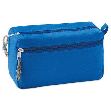 Beauty case con due tasche con chiusura a  zip colore blu royal