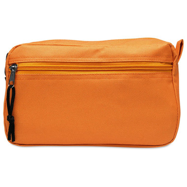 Beauty case con tasca frontale e zip colore arancio KC6822-10