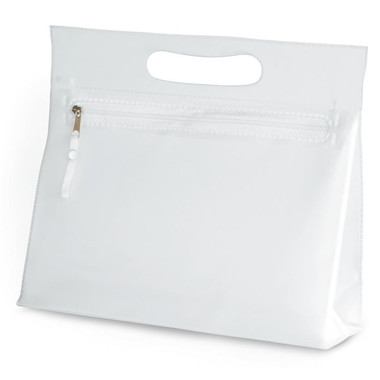 Beauty case in PVC con zip e manico colore trasparente IT2558-22