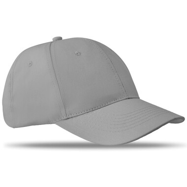 Cappellino da 6 pannelli con chiusura a strappo colore grigio MO8834-07