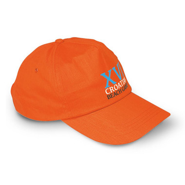 Cappello a 5 pannelli con fascetta regolabile colore arancio