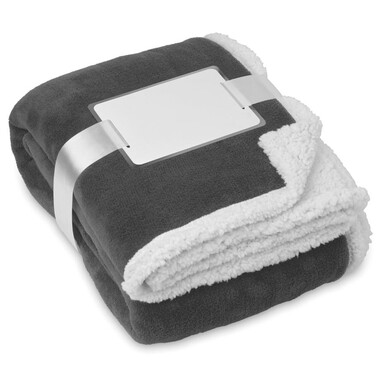 Coperta in pile con inserti in sherpa colore grigio MO9089-07