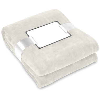 Coperta in pile di flanella con nastro colore beige MO9088-13