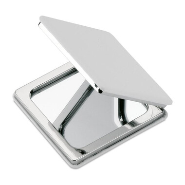 Doppio specchietto quadrato da borsa colore bianco